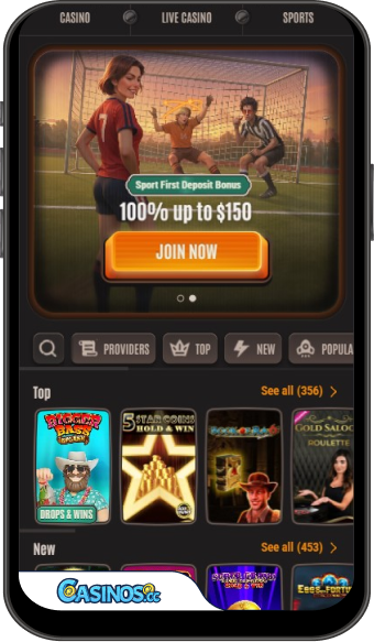 Neon54 Casino Mobile App Interface