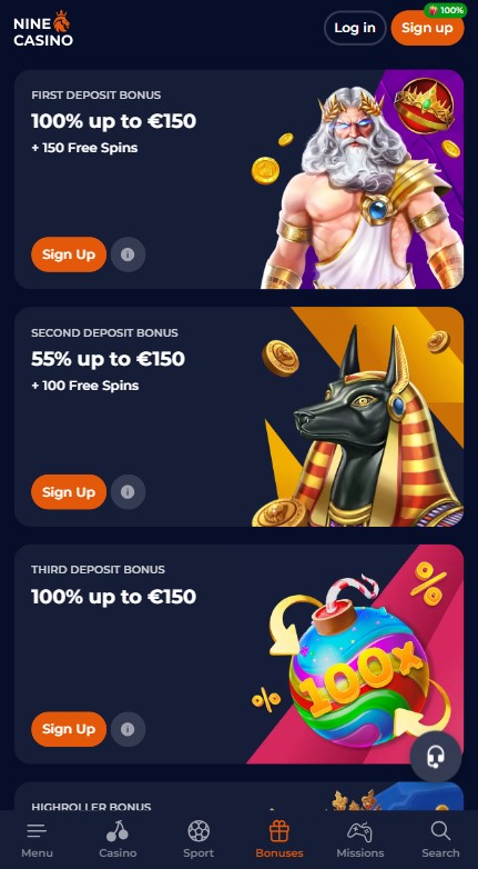 Nine Casino Promotions
