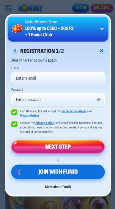 Nomini Casino Sign Up
