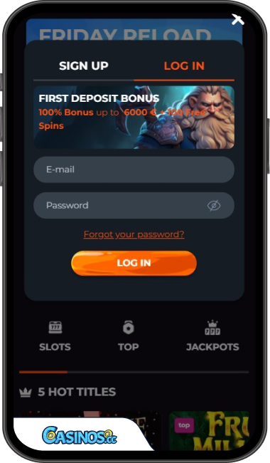 Rakoo Casino Login from Mobile