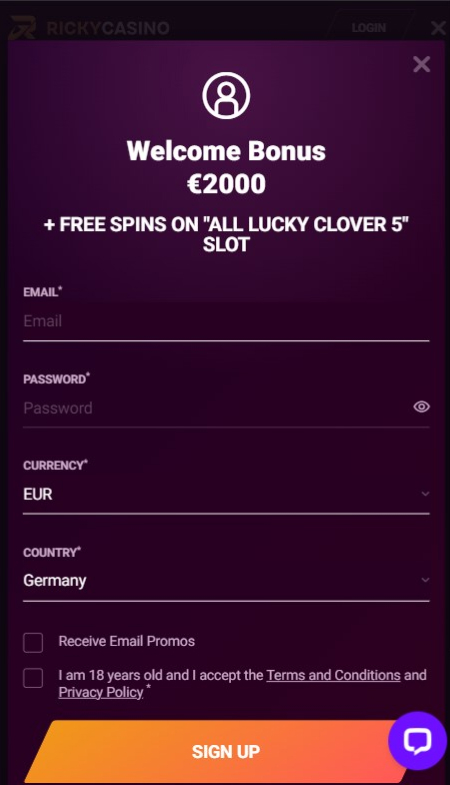 Ricky Casino Sign Up