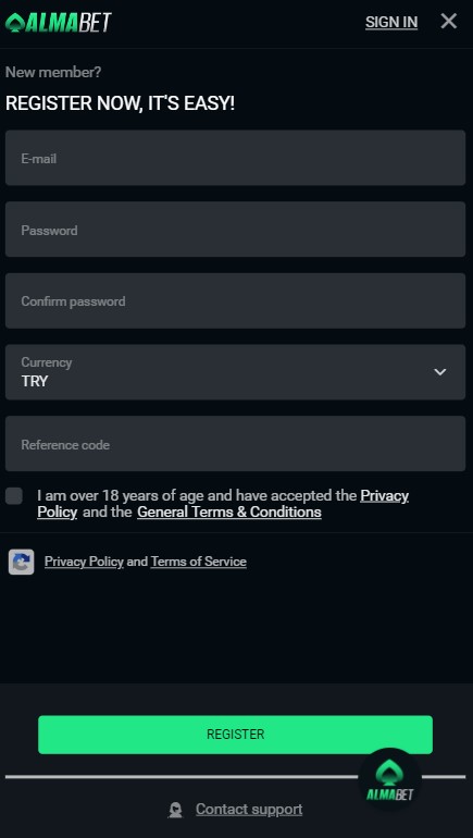 Almabet Casino Sign Up