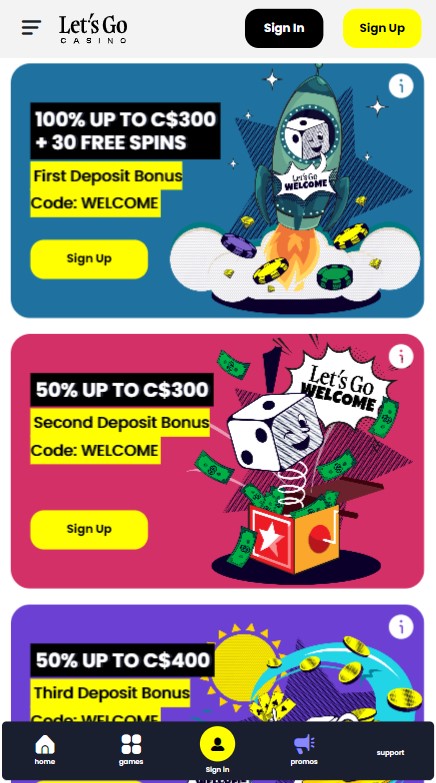 Let'sGo Casino Promotions