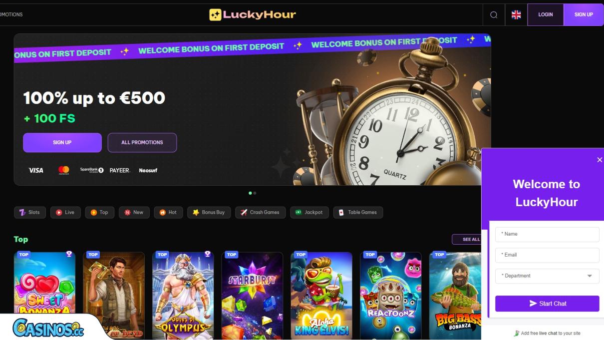 LuckyHour Casino Unterstützen