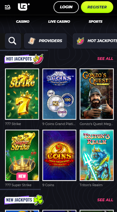 LunuBet Casino Jackpots