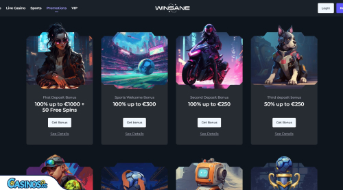 Winsane casino Bonuses