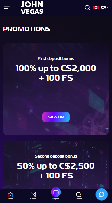 JohnVegas Casino Promotions