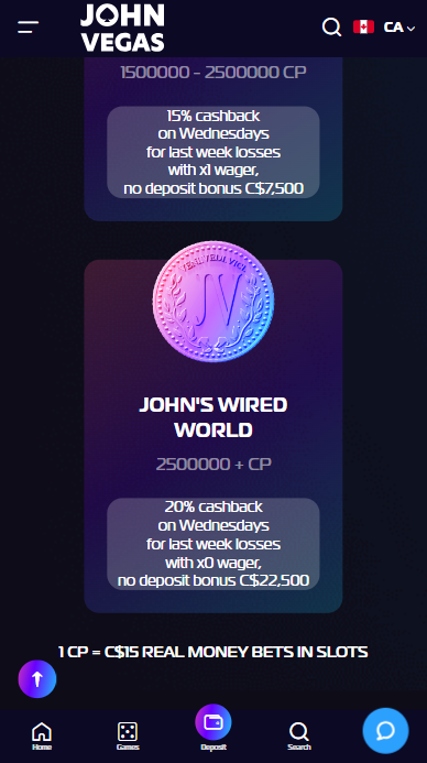 JohnVegas Casino Vip Program