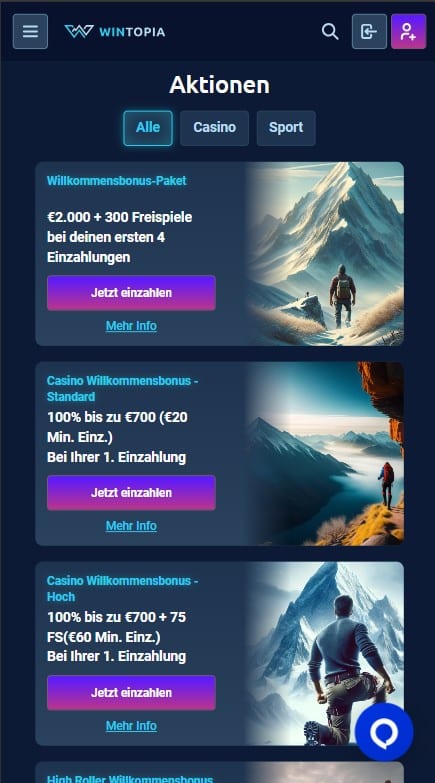 Wintopia Casino Promotions