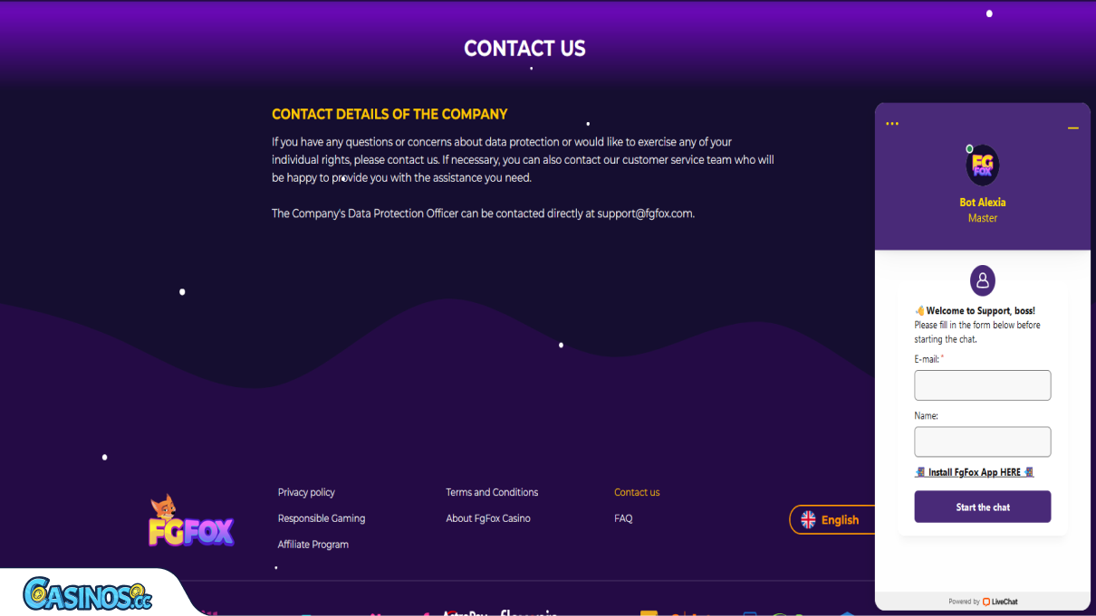 FGFox Casino Support