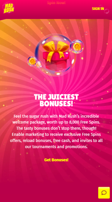 Mad Rush Casino promotions