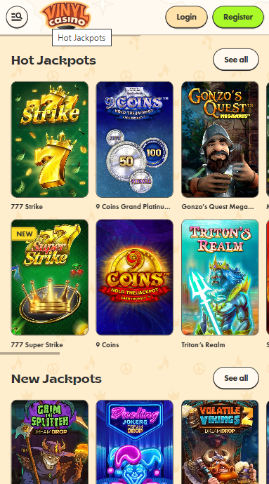 Vinyl Casino Jackpots