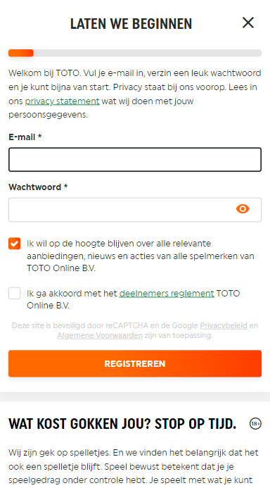 TOTO Casino Sign up