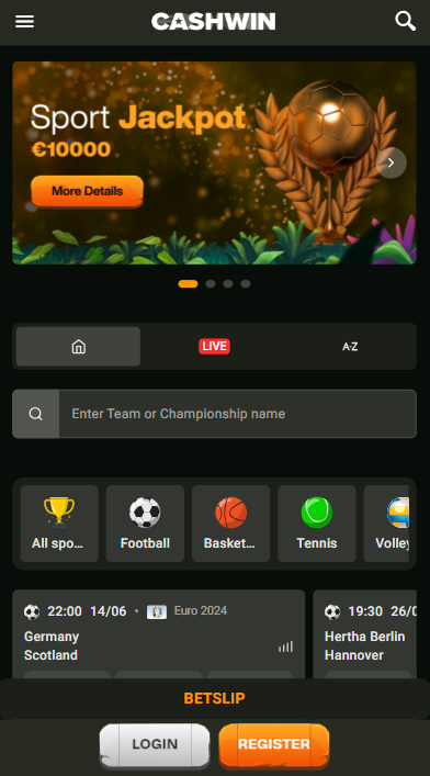 CashWin Casino sports