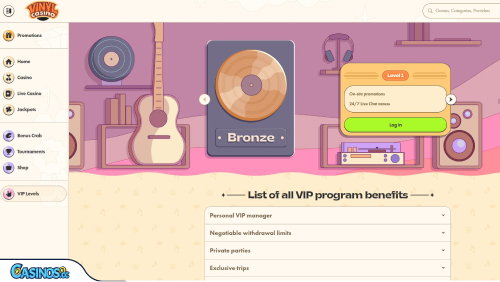 Vinyl Casino VIP program