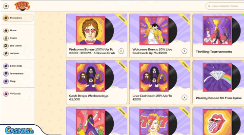 Vinyl casino Bonuses