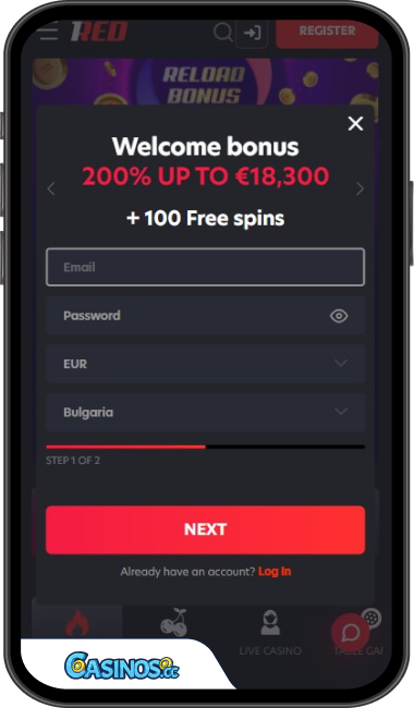 1Red Casino Inloggen vanaf Mobiel