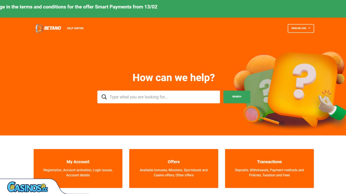 Betano casino Support