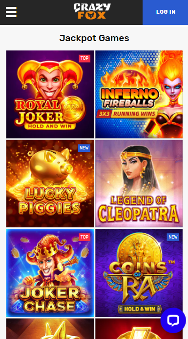 Crazy Fox Casino Jackpots