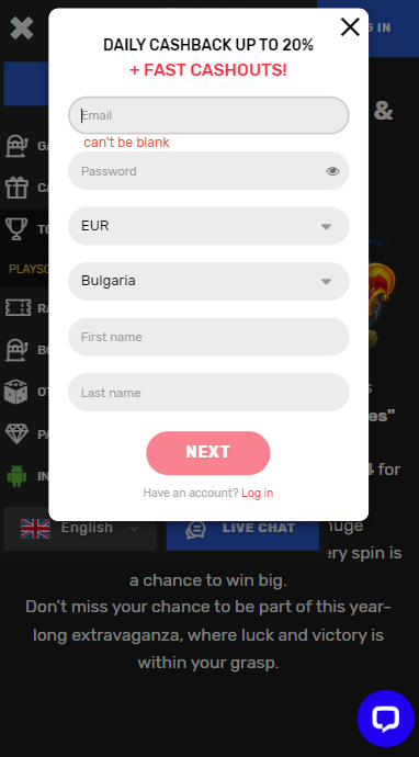 Crazy Fox Casino Sign up