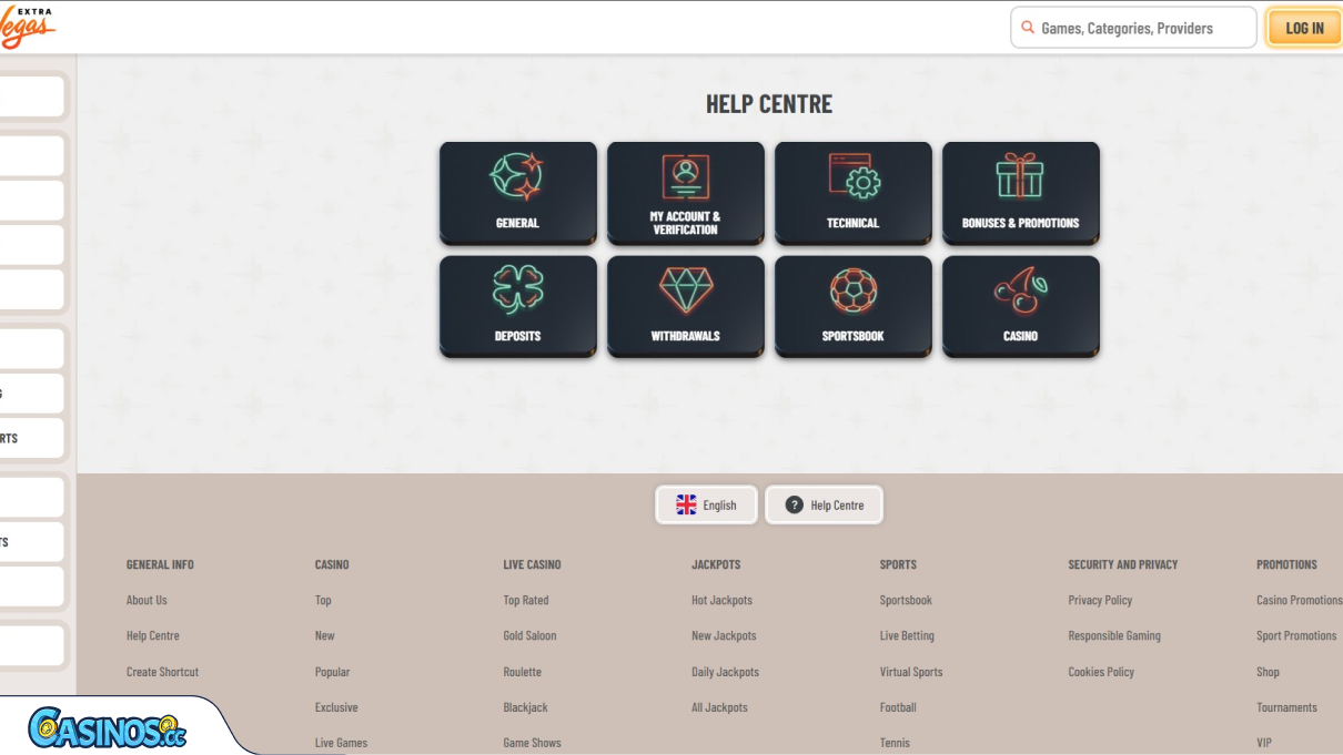 ExtraVegas casino Support