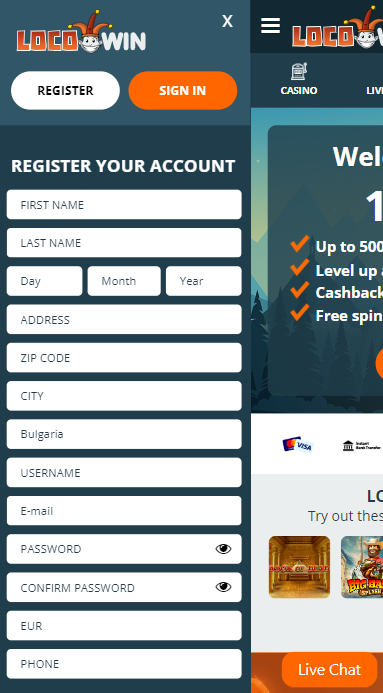 Locowin Casino Sign up