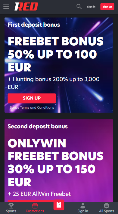 1Red Casino promotions