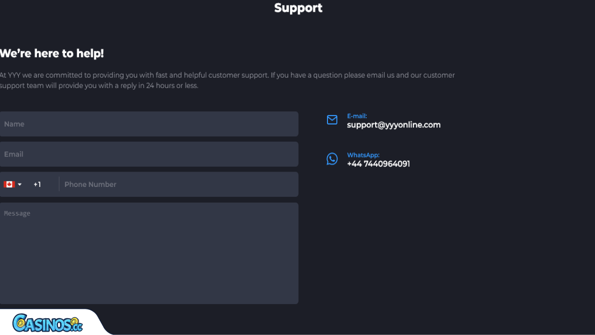 YYY Casino Support