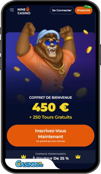 Application mobile de Nine Casino