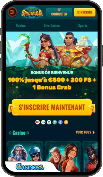 Application mobile de Spinanga Casino