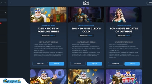 Loki casino Bonuses