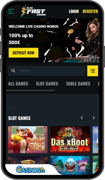 PlayFast Casinon mobiilisovellus