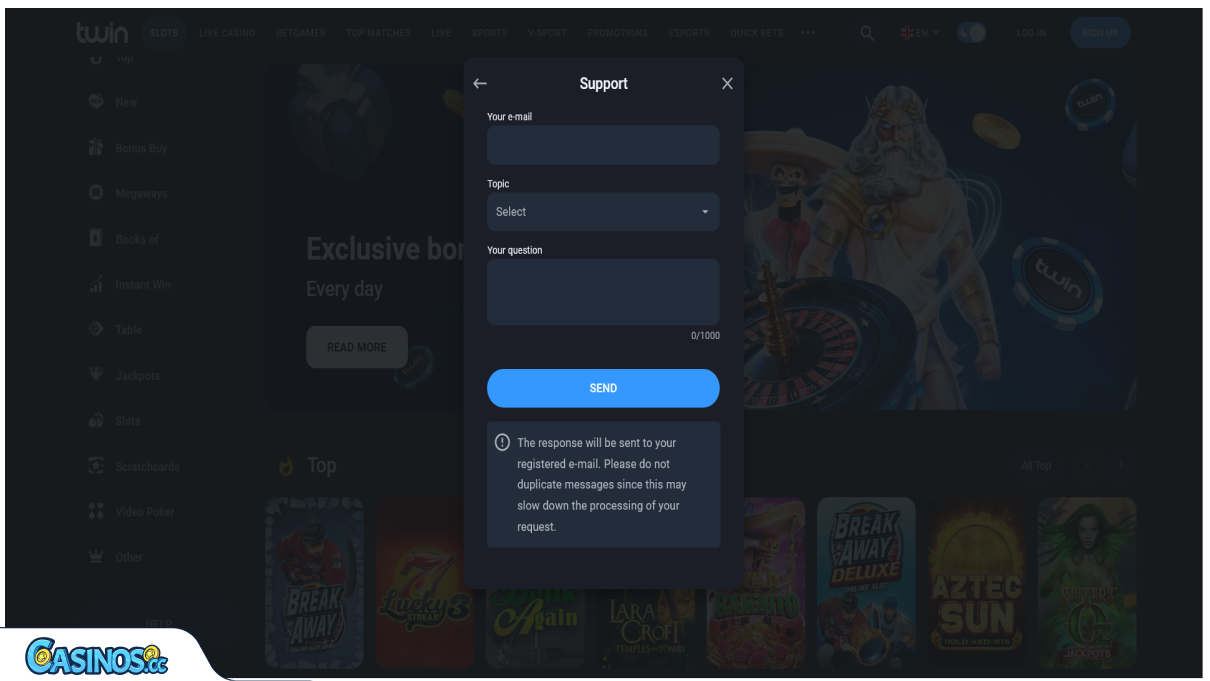 Twin Casino Customer Support - Get in touch