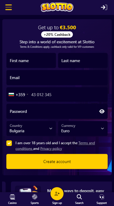 Slottio Casino Lobby
