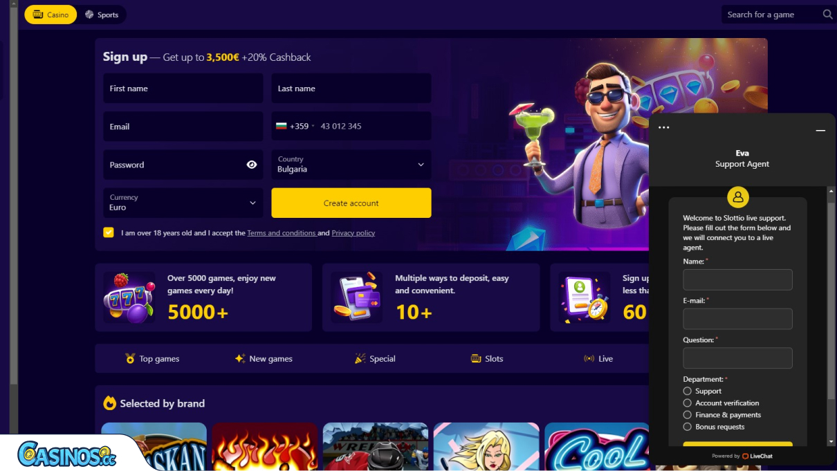 Slottio Casino Support