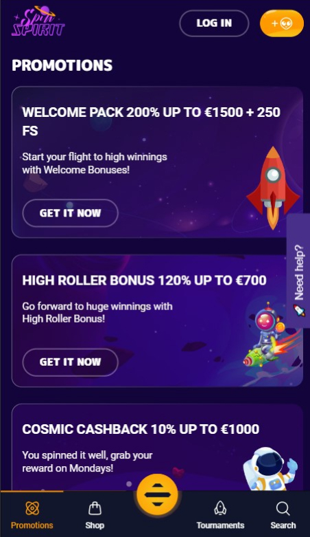 SpinSpirit Casino Promotions