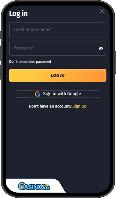 WinShark Casino Login from Mobile