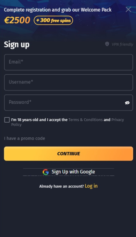 WinShark Casino Sign Up