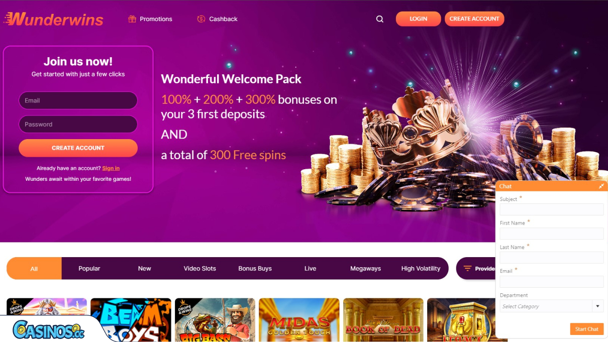 Wunderwins Casino Support