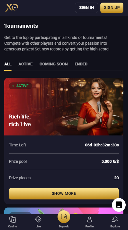 RollXO Casino Tournaments
