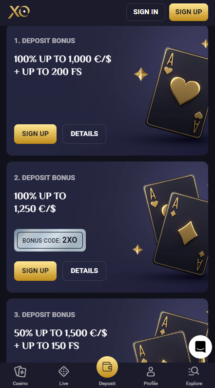 Screenshot_RollXO Casino Bonuses
