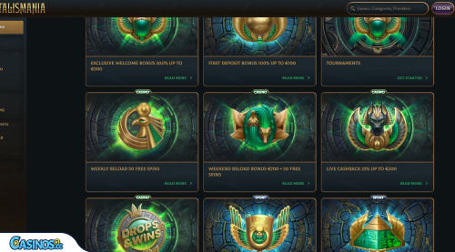 Talismania Casino Bonuses