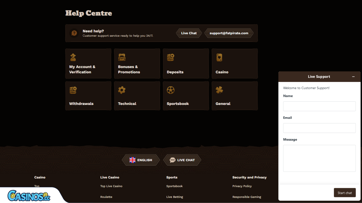 FatPirate Casino Support