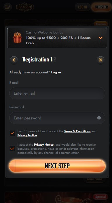 Gransino Casino Sign Up