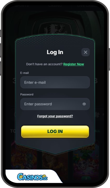 KinBet Casino Login from Mobile