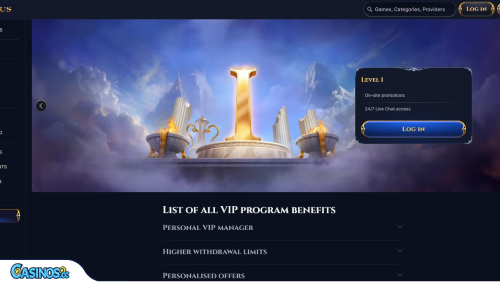 Cazeus Casino VIP program