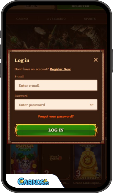 WildRobin Casino Login from Mobile