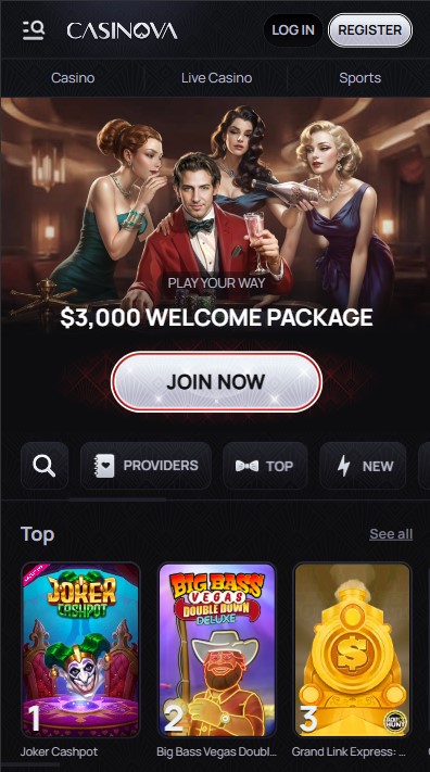 Casinova Casino Lobby