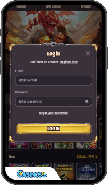 Dragonia Casino Login from Mobile