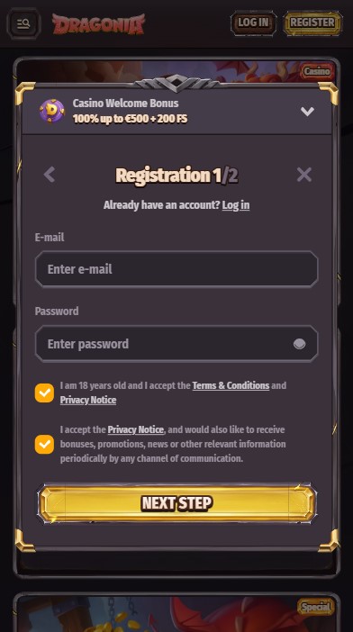Dragonia Casino Sign Up